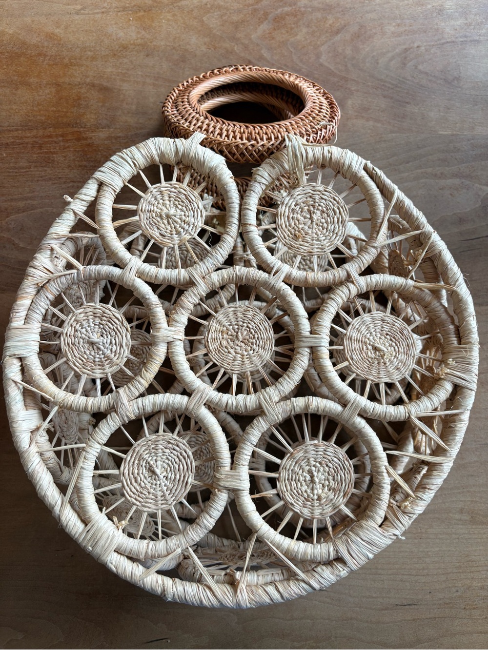 cult gaia raffia Natural Straw Circular Woven Handbag